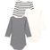 Petit Bateau Long Sleeved Bodysuit 3-pack - White/Navy Stripes (A01TB00)