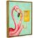Stupell Industries Flamingo Using Retro Telephone Patterned Flower Motif Framed Art 16x20"