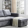 Morden Fort Sleeper Couch Gray Sofa 91" 3 Seater