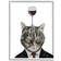 Stupell Industries Cat In Suit Wine Glass White Framed Art 24x30"