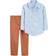 Carter's Toddler Button-Front Shirt & Pant Set 2-piece - Blue/Brown