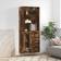 vidaXL Highboard ‎1 Glass Door 3 Drawers Smoked Oak Skjenk 69.5x180cm