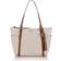 Michael Kors MK Sullivan Medium Logo Top-Zip Tote Bag - Vanilla/Acorn