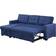 Devion Furniture Reversible Sectional Sleeper Blue Sofa 83" 3 Seater