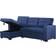 Devion Furniture Reversible Sectional Sleeper Blue Sofa 83" 3 Seater