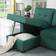 Devion Furniture Reversible Sectional Sleeper Green Sofa 83" 3 Seater