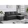 Devion Furniture Reversible Sectional Sleeper Dark Grey Sofa 83" 3 Seater