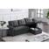 Devion Furniture Reversible Sectional Sleeper Dark Grey Sofa 83" 3 Seater