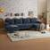 Karl Home Convertible Grey-Blue Sofa 110.2" 4 Seater