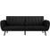 Novogratz Brittany Futon Black Faux Leather Sofa 81.5" 3 Seater