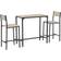 Homcom Industrial Natural Dining Set 17.8x35" 3