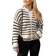 Selected Femme Sia Ras Stripe Long Sleeve Knit Cardigan - White