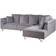 Beliani Corduroy Corner Lunner Grey Sofa 266cm 4-Sitzer