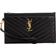 Saint Laurent Large Quilted YSL Zip Wristlet - Black