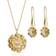 Elements Gold Rotating Peony Flower Drop Diamond Yellow Gold Earrings GE2423