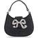 Self-Portrait Rhinestone Bow Crescent Micro Bag - Black