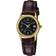 Casio #LTP-V002GL-1B Gold Tone Leather Band Easy Reader Date