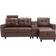 HOMEFUN Upholstered Tufted L-Shape Brown Sofa 89" 3 Seater