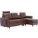 HOMEFUN Upholstered Tufted L-Shape Brown Sofa 89" 3 Seater