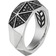 David Yurman Torqued Faceted Signet Ring - Silver/Diamonds