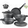 Granitestone Heavy Duty Nesting Cookware Set with lid 6 Parts