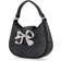 Self-Portrait Rhinestone Bow Crescent Micro Bag - Black