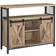 Vasagle Sliding Barn Natural /Black Sideboard 100x80cm