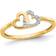 Gem & Harmony Double Heart Promise Ring - Gold/Diamonds
