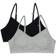 Fruit of the Loom Kid's Sports Bra with Removable Pads 2-pack - Black Hue/Heather Grey