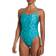 Nike Women's Swim HydraStrong Lace-Up Tie-Back One-Piece Swimsuit in Green, NESSD015-380