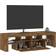 vidaXL Cabinet with Led Lights Smoked Oak TV-benk 140x40cm