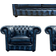 JV Furniture Chesterfield Brown Sofa 165cm 3Stk. Zweisitzer