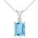 Angara Emerald-Cut Solitaire Pendant 3.10cts - Silver/Gold/Aquamarine/Diamond