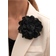 Shein 1pc Trendy Handmade Burnt Edge Black Flower Shaped Unisex Brooch For Party & Festival Style, European And Americana