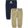 The Children's Place Baby's Stretch Pull On Jogger Pants 2-pack - Flax/New Navy