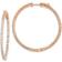 Quality Gold Round Hinged Hoop Earrings - Rose Gold/Transparent