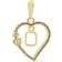 JFL Heart Pendant Dangling Initials A to Z Charm - Gold/Diamond