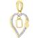 JFL Heart Pendant Dangling Initials A to Z Charm - Gold/Diamond