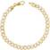 Nuragold Cuban Chain Curb Bracelet - Gold/Diamonds