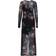 Ganni Women's Ruched Floral Mesh Maxi Dress Black