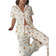 Shein Allover Print Contrast Piping PJ Set