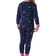 Schiesser Girl's Long Fine Rib Organic Cotton Cuffs Space Pajamas - Dark Blue