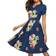 Simple Flavor Women's Floral Summer Midi Dress - Navy Blue