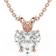 Diamond nexus Heart Cut Filigree Set Pendant Necklace 0.5ct - Rose Gold/Diamond