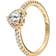 Pandora Elevated Heart Ring - Gold/Transparent