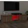 vidaXL Table With LED Light Brown Oak TV-benk 140x35.5cm