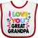 Inktastic I Love You Great Grandpa with Flowers in Black Baby Bib