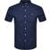 FARAH Brewer Slim Fit Short Sleeve Oxford Shirt - Navy