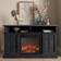 Belleze Electric Fireplace Rustic Grey TV Bench 47x28.9"