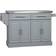 Homcom Rolling Kitchen Island Grey Storage Cabinet 57x36"